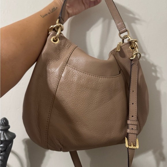 Michael Kors Brown Leather Shoulder Bag with Gold Accents - Picture 3 of 4